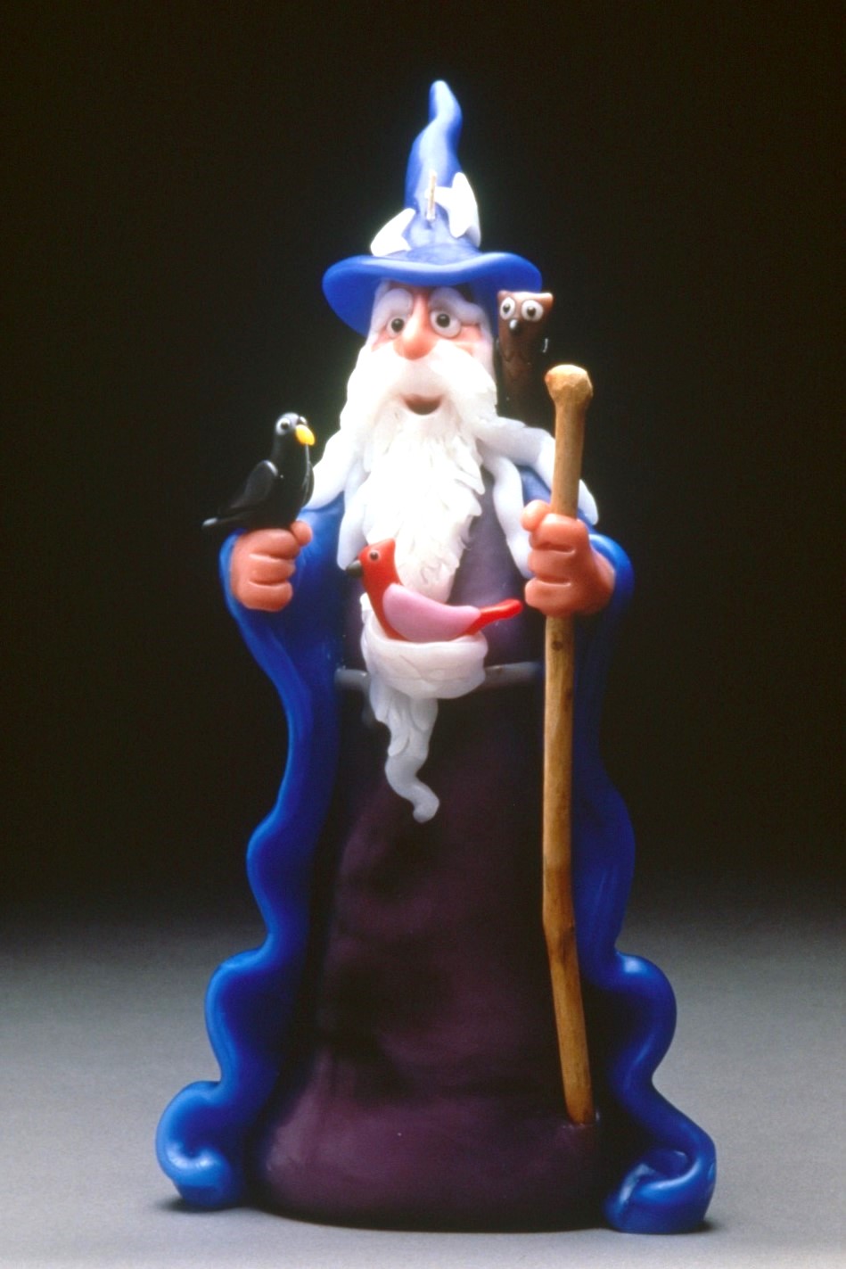 lrge Wizard with three birds